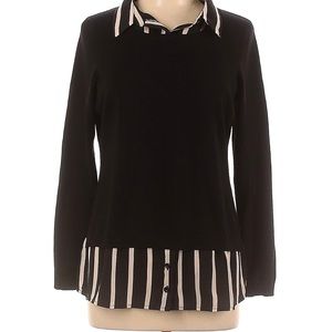Adrianna papell Twofer sweater - layered starched sweater and “button up” NWT